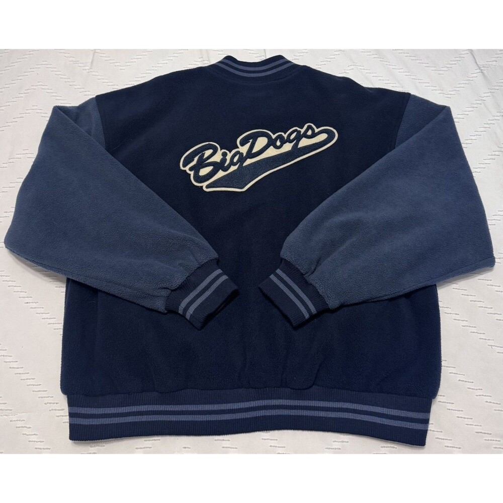 Big Dogs Fleece Jacket Mens Size XL Full Zip Varsity Bomber Embroidered Y2K